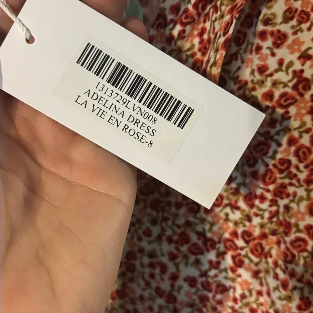 La Vie En Rose Red Floral Adelina Dress - Picture 3 of 4